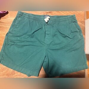 J. Crew Green Flat Front Shorts Relaxed Fit